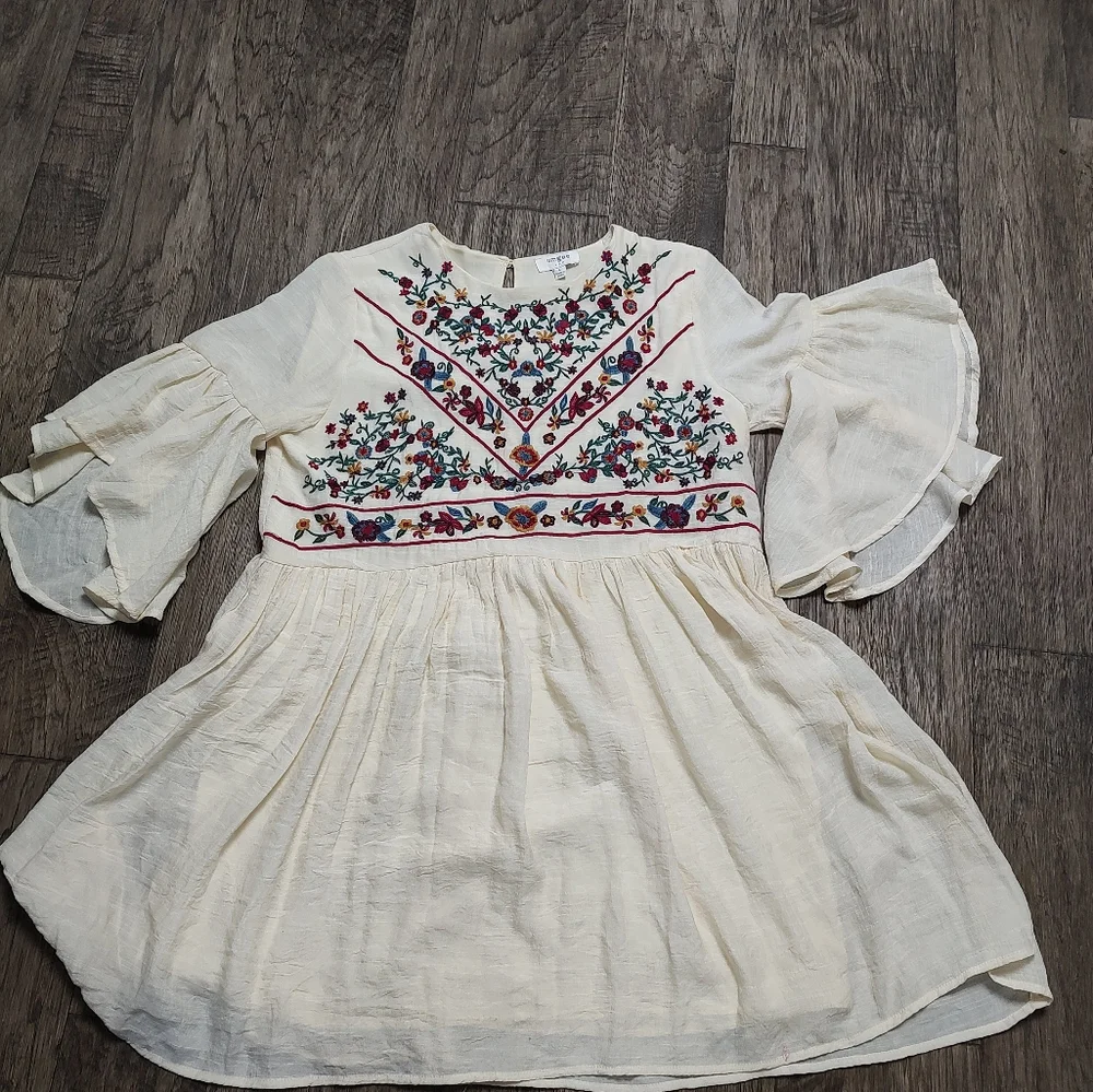 Umgee floral embroidered Bohemian swing top USA Women's size L - Picture 4 of 14